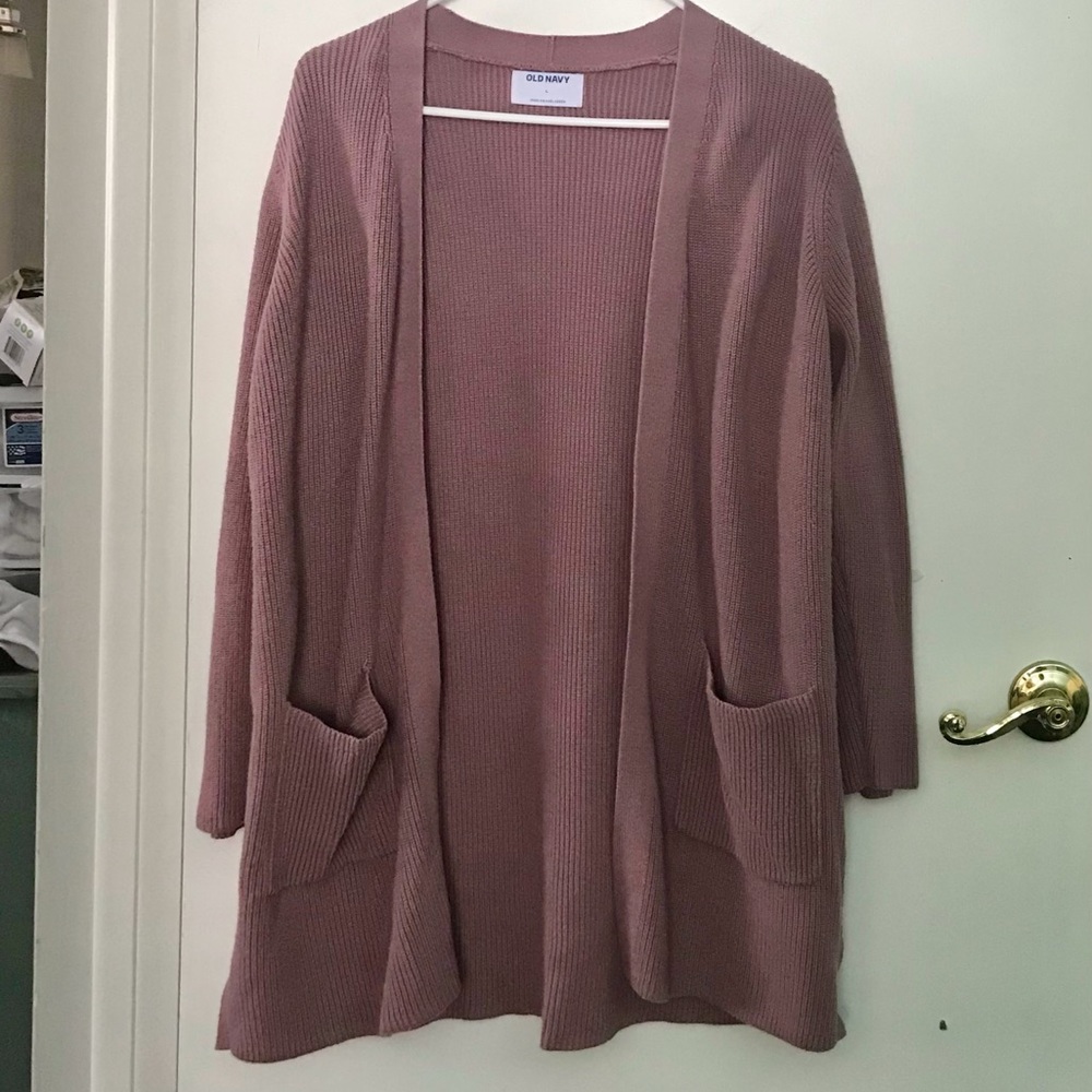 Old Navy purple long open front cardigan